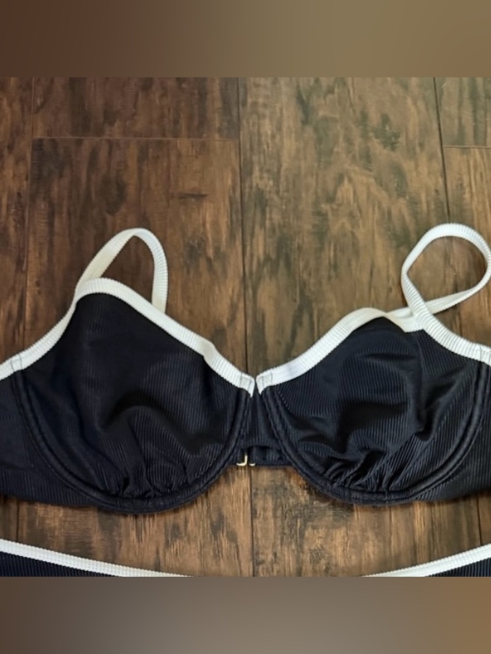 Abercrombie & Fitch Black Bralette with White Trim